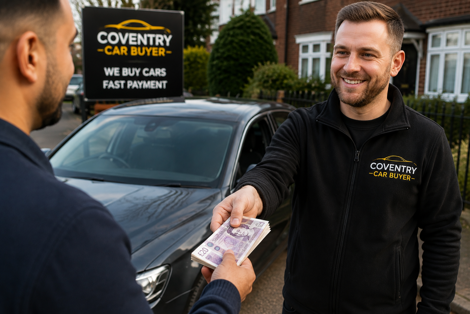Local car buyer completing a purchase in Coventry